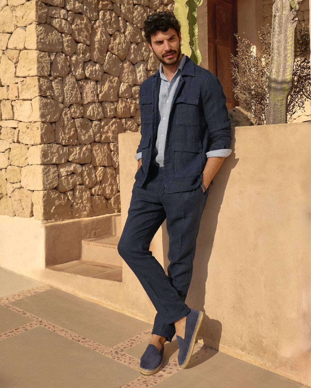 Manebí Irish Linen Savana Trousers - Night Blue Fino Al -60%