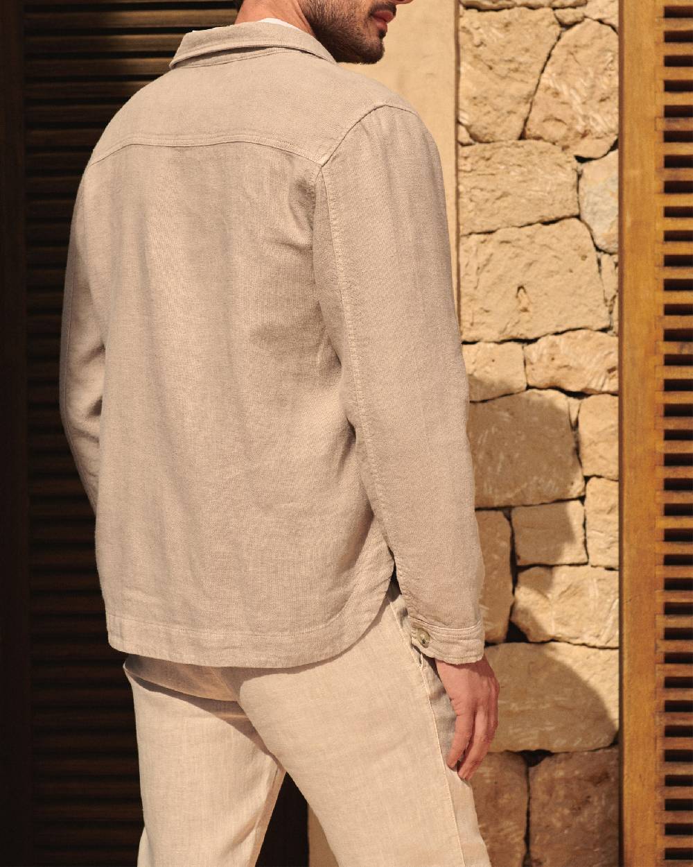 Manebí Linen Sahara Over Jacket - Kaki Beige Shopping Online