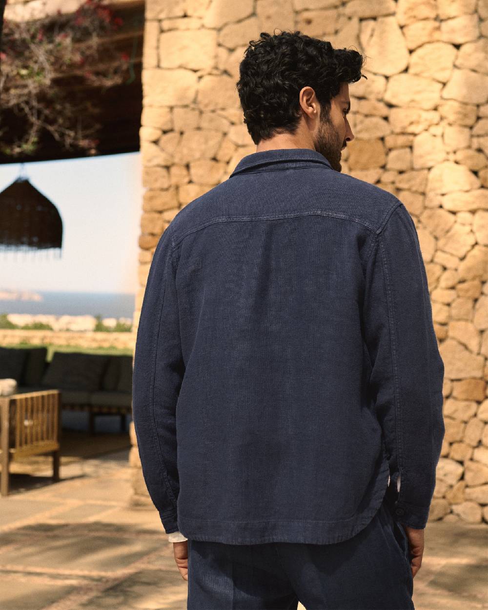 Manebí Linen Sahara Over Jacket - Night Blue Spedizione gratuita