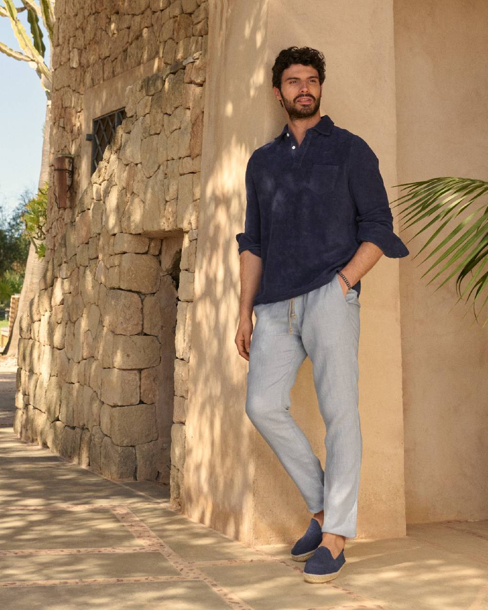 Manebí Washed Linen Venice Trousers - Grey Blue Prezzo di fabbrica