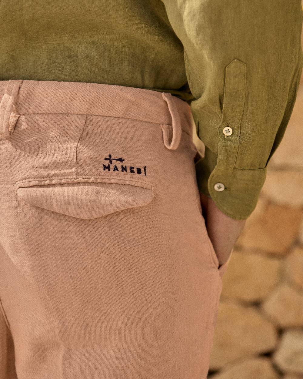 Manebí Woven Linen Milano Trousers - Spanish Villa Offerte