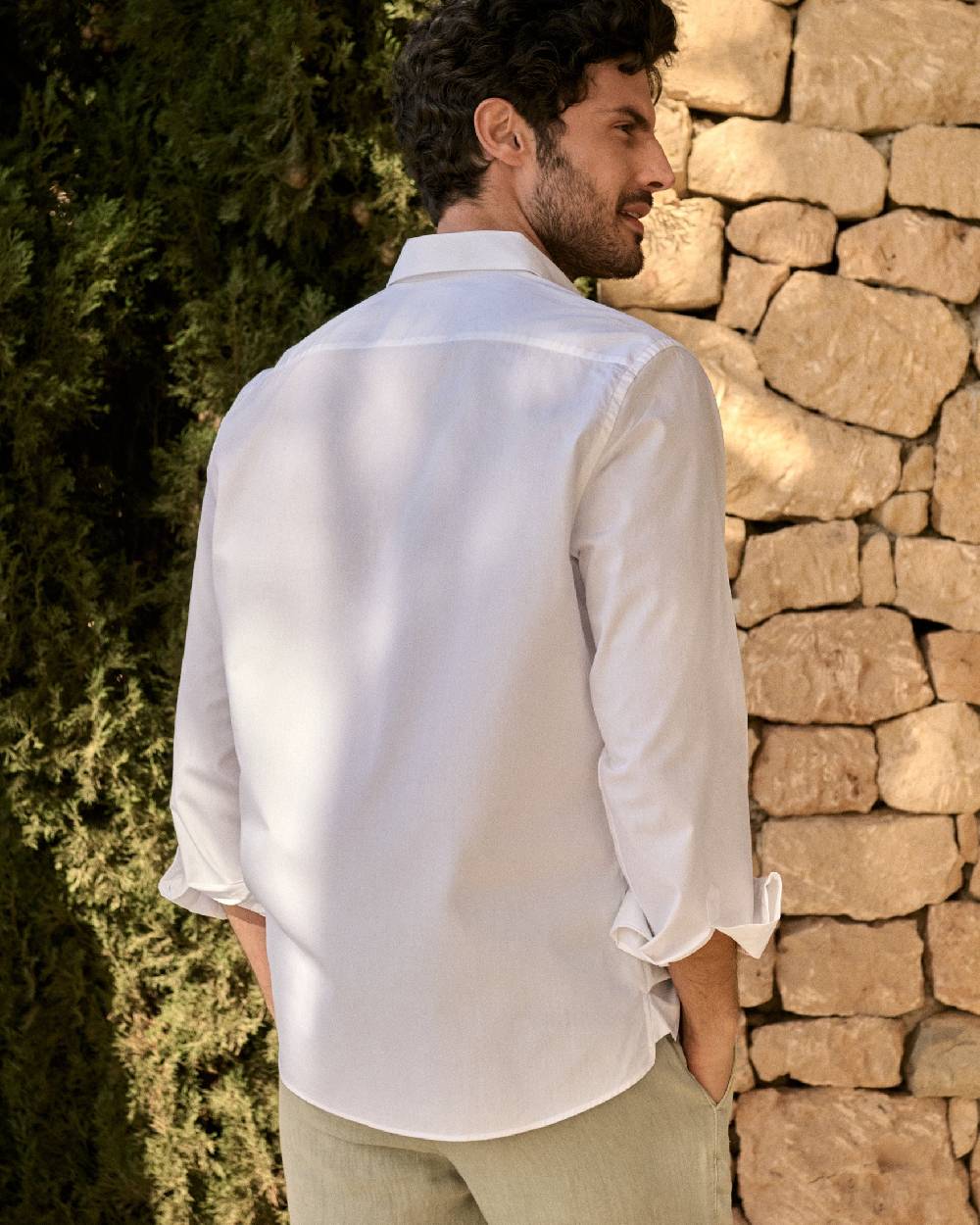 Manebí Poplin Panama Shirt - Off White Saldi Di Fabbrica