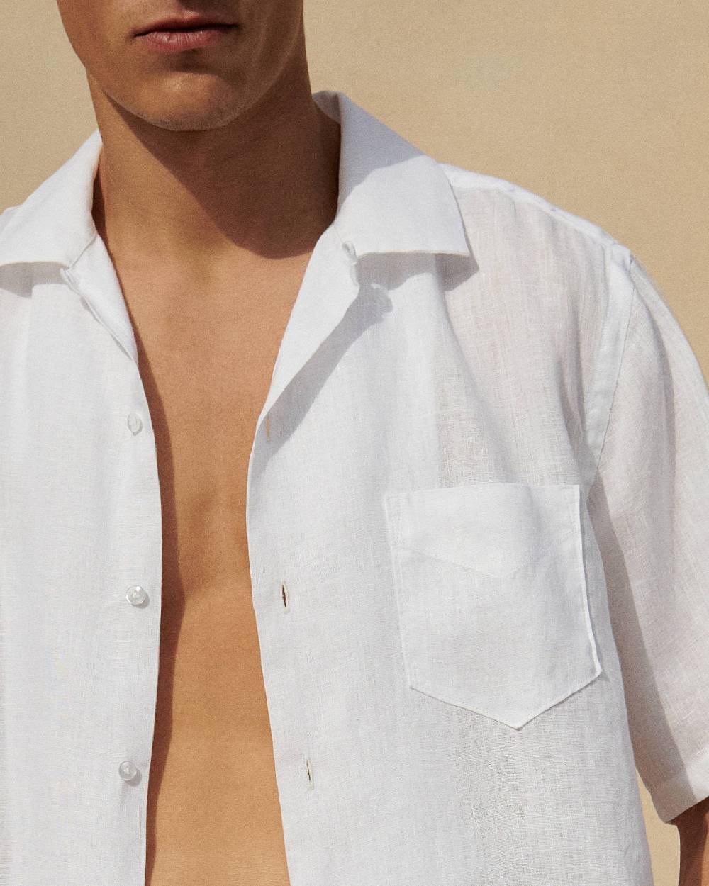 Manebí Havana Bowling Linen Shirt - White I Più Venduti