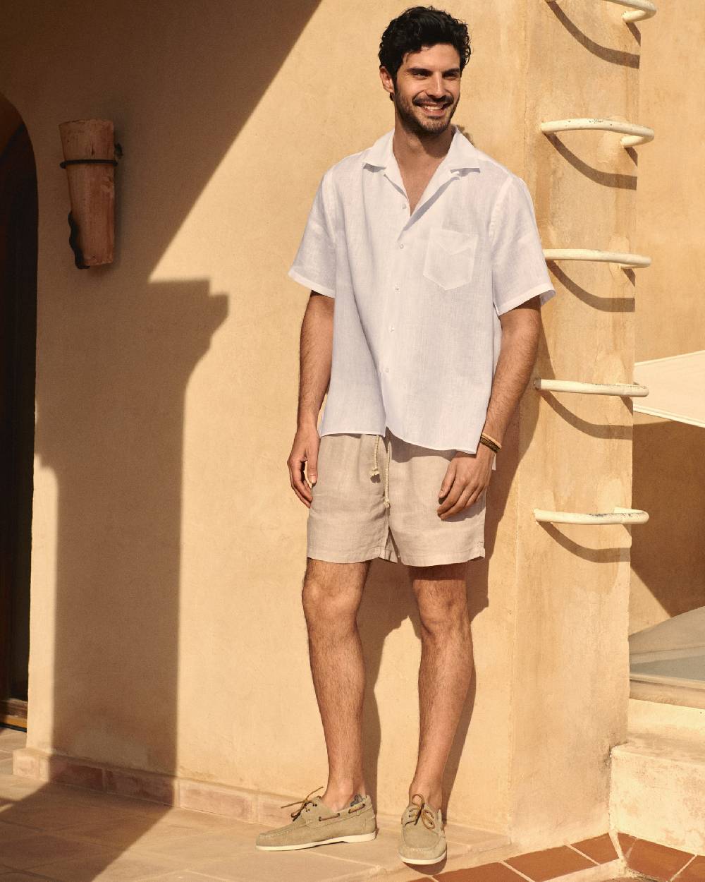 Manebí Havana Bowling Linen Shirt - White I Più Venduti