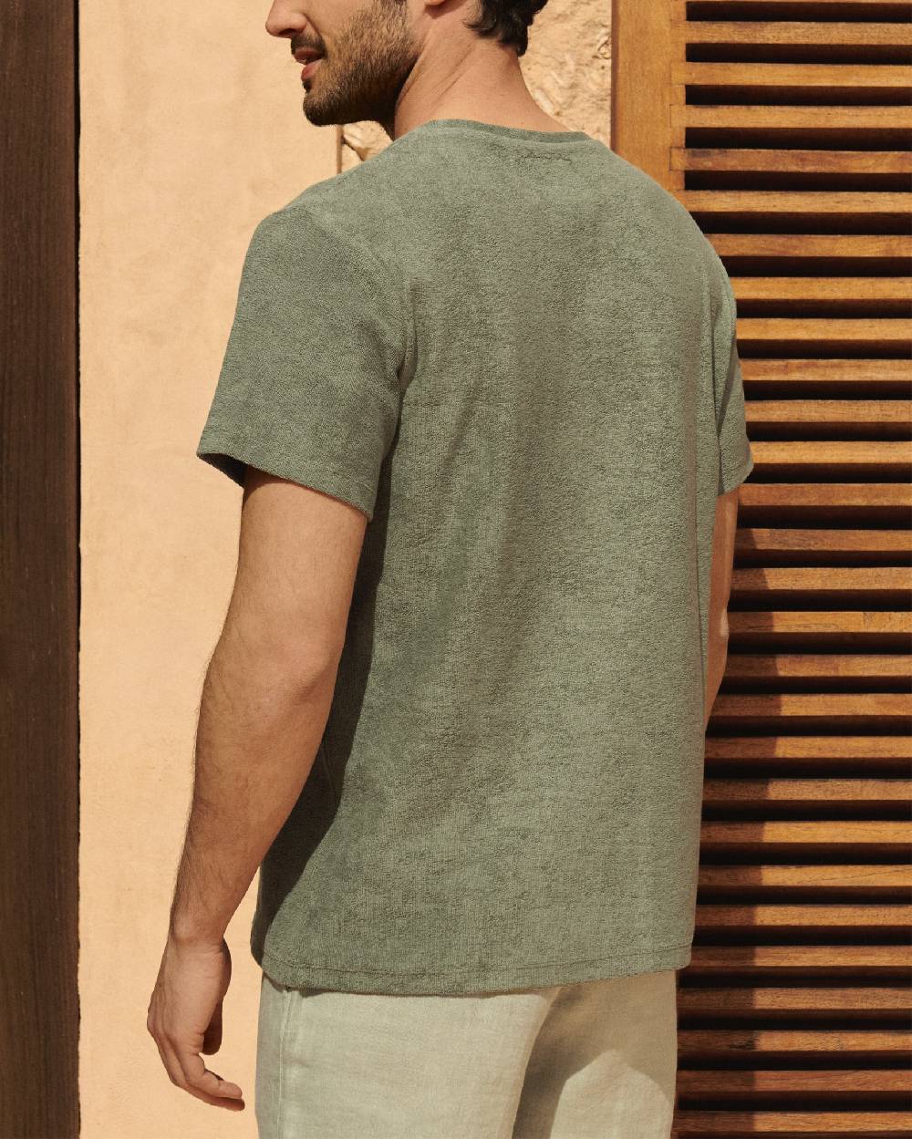 Manebí Terry Cotton Emilio T-Shirt - Made in Portugal Kaki Terry Cotton Moda
