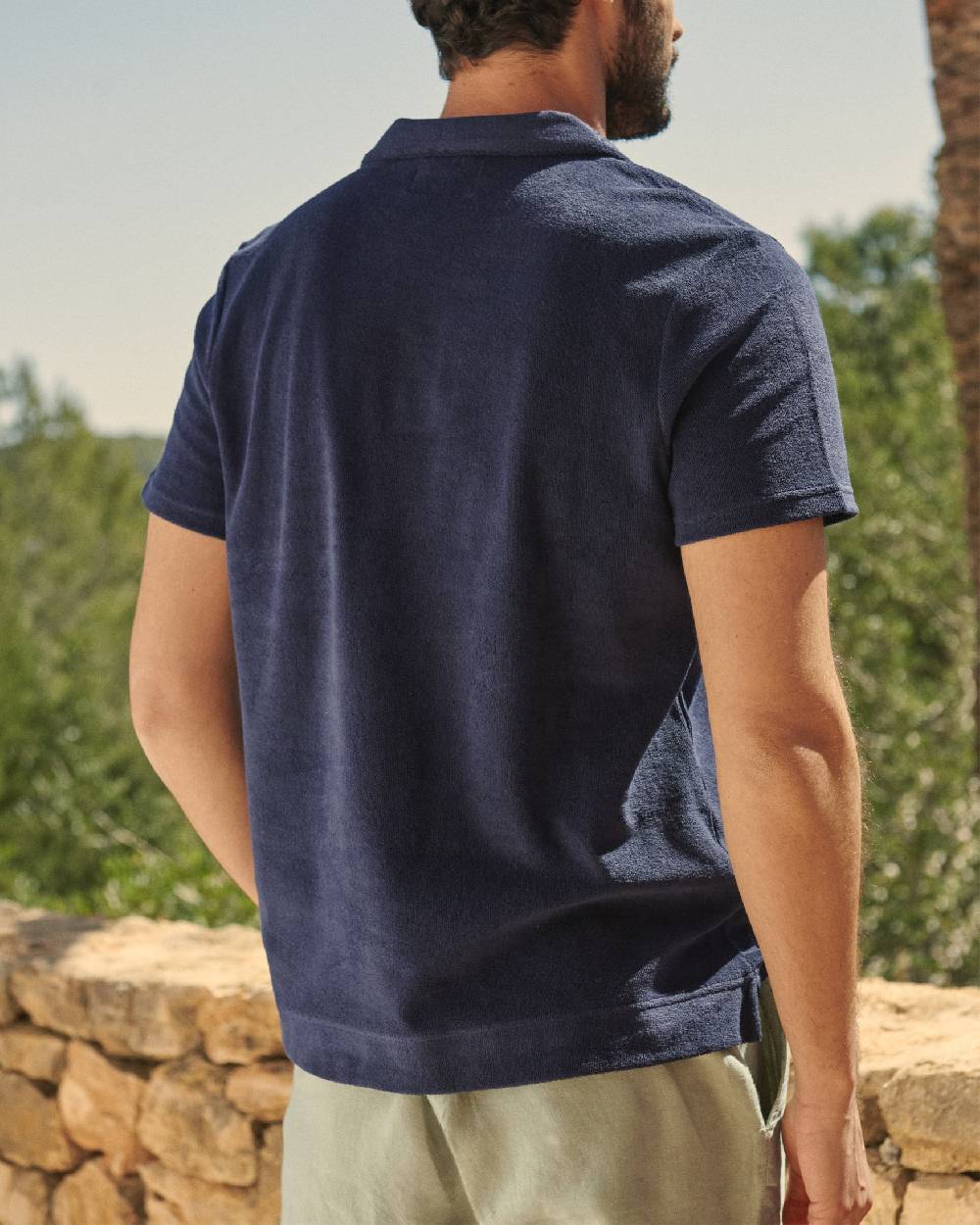 Manebí Organic Terry Cotton Olive Polo Shirt - Navy Latest fashion