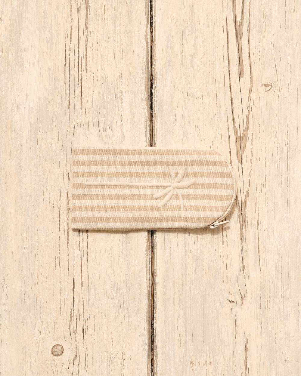Manebí Canvas Sunglasses Case - Portofino White \u0026 Beige Stripes Soddisfazione Garantita