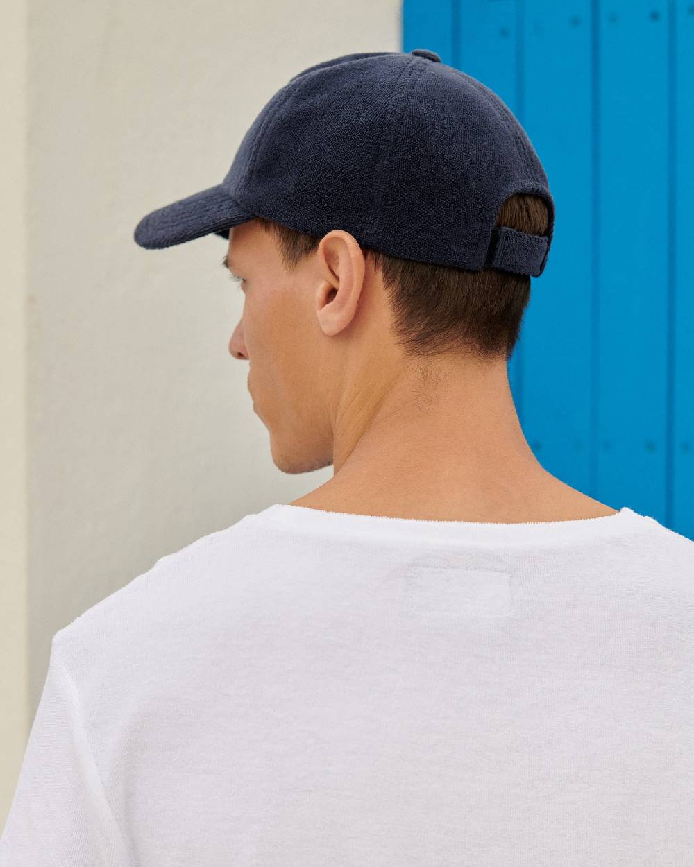 Manebí Organic Terry Cotton Lucca Cap - Embroidered Logo - Navy Economico