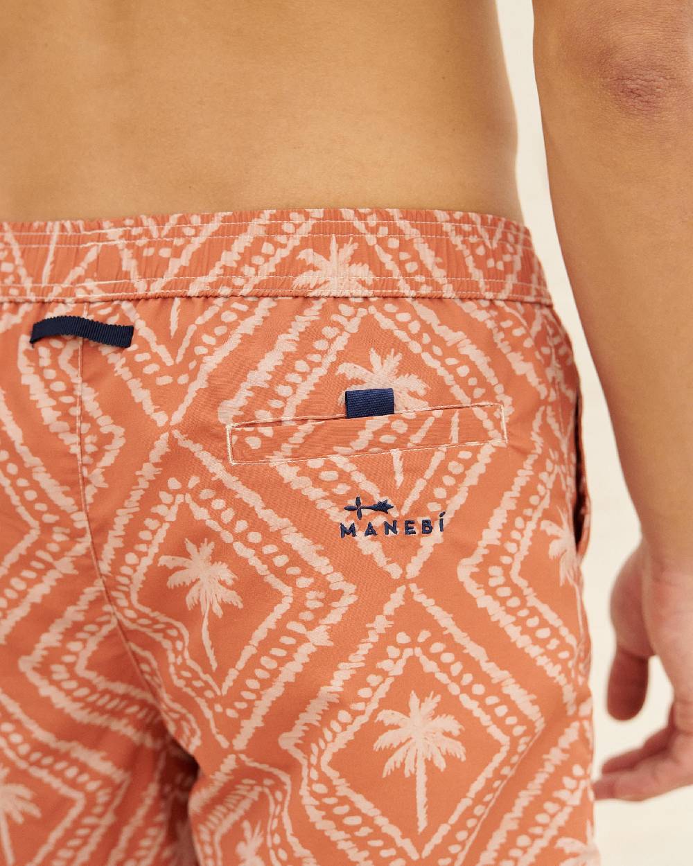 Manebí Printed Swim Shorts - Beige \u0026 Maxi Palm Dusted Rust Offerte