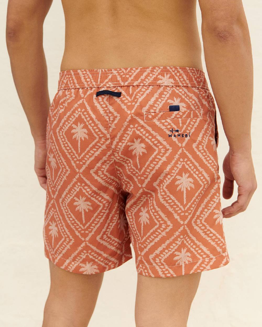 Manebí Printed Swim Shorts - Beige \u0026 Maxi Palm Dusted Rust Offerte