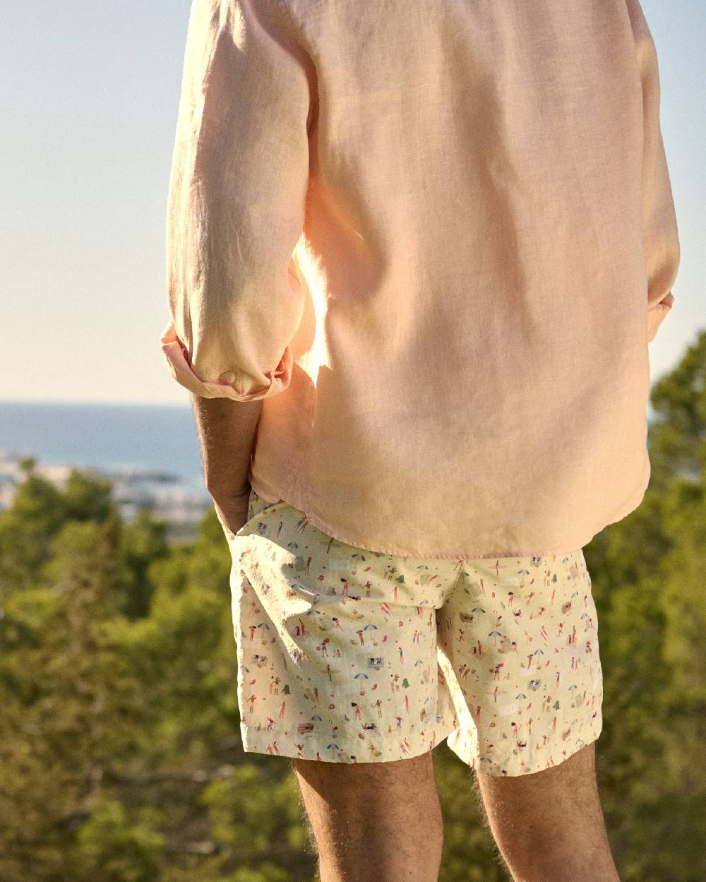 Manebí Printed Swim Shorts - Kids At The Beach Vendita Economica
