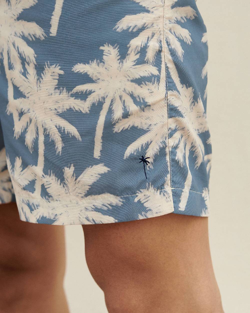 Manebí Printed Swim Shorts Hand Drawn - Gabardine Cotton Indigo Vendite Flash
