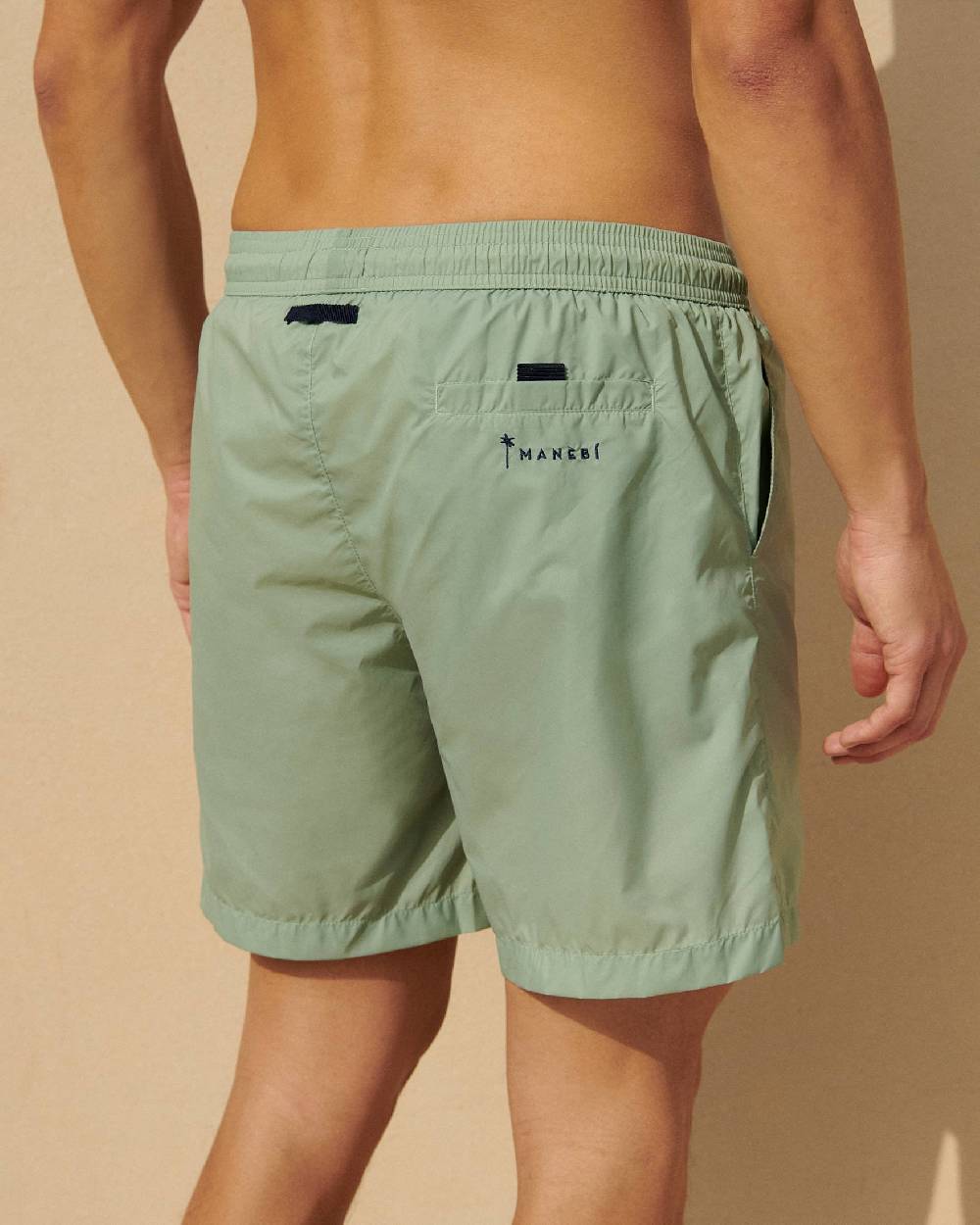 Manebí Solid Color Swim Shorts - Recycled Ultra Light Sage 2025