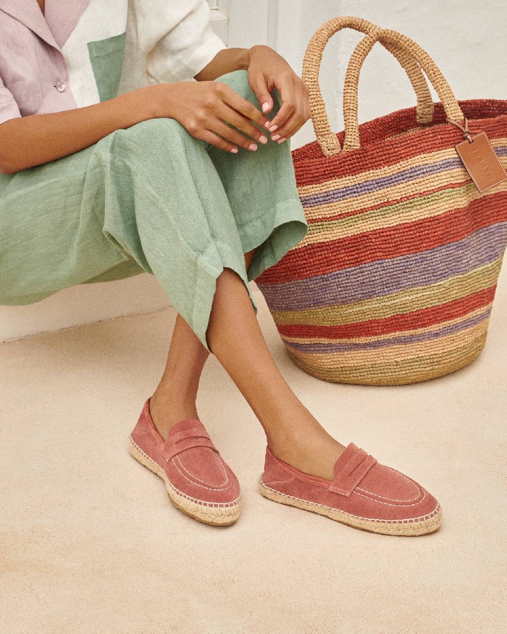 Manebí Suede Loafers Espadrilles - Hamptons Terracotta Acquista Ora