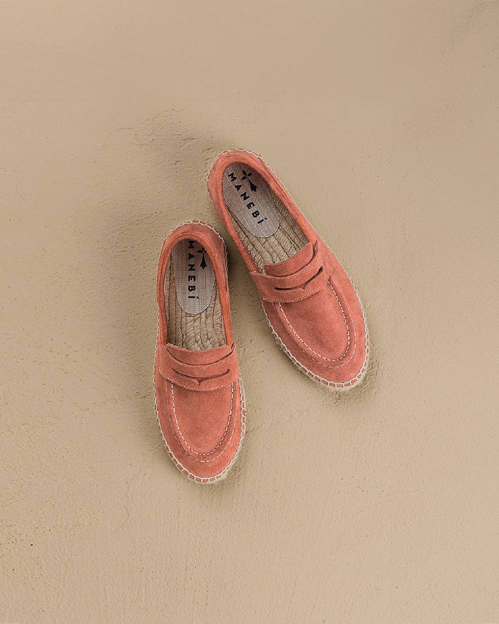 Manebí Suede Loafers Espadrilles - Hamptons Terracotta Acquista Ora