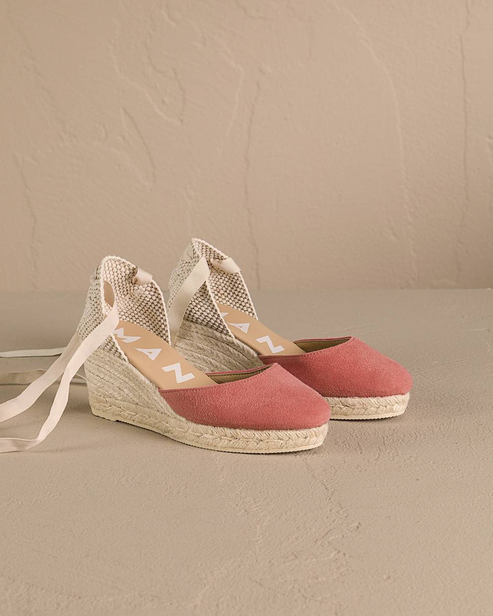 Manebí Soft Suede Low Wedge Espadrilles - Terracotta Shopping Online