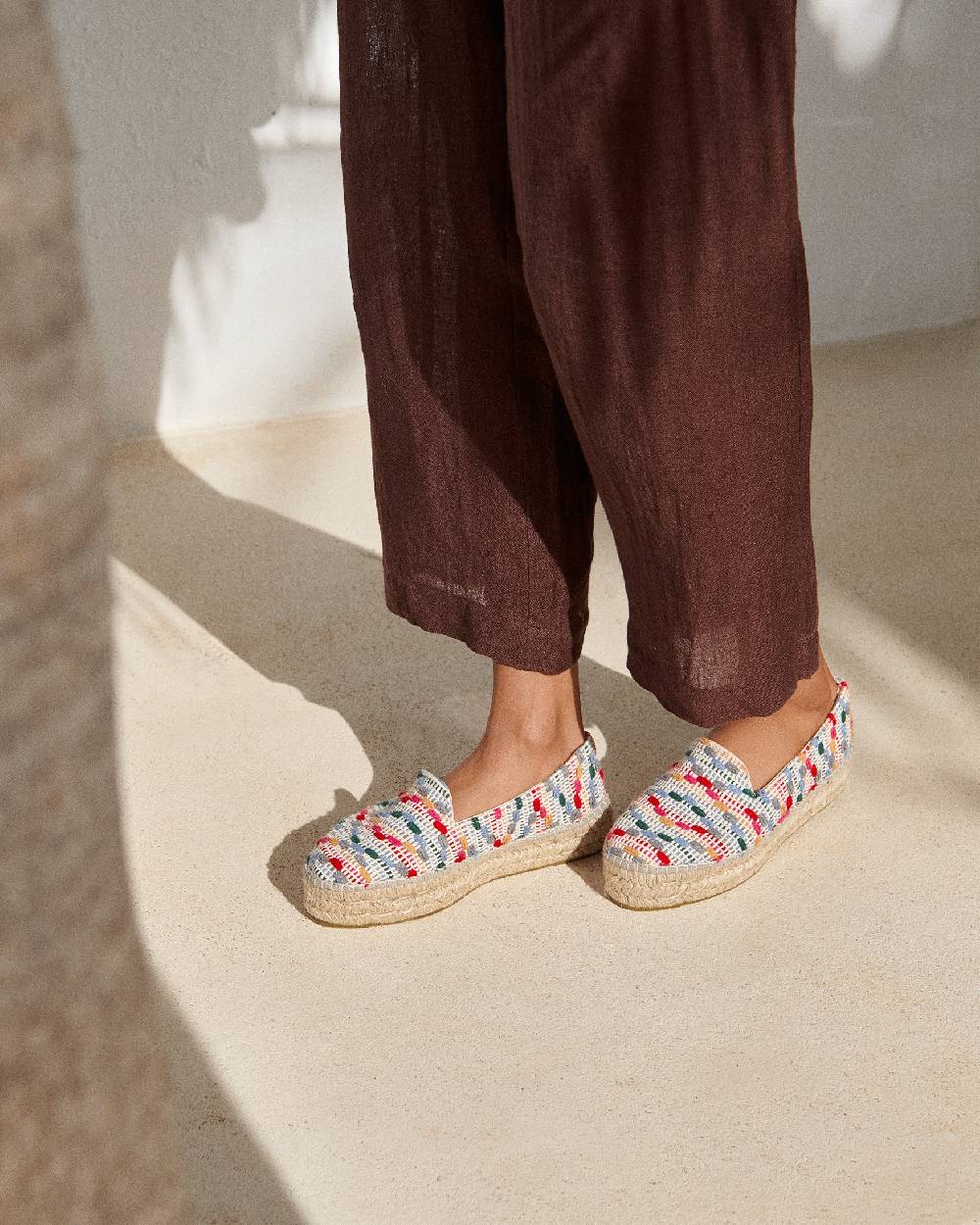 Manebí Cotton Jaquard|Double Sole Espadrilles - Multicolor Stripes Economico