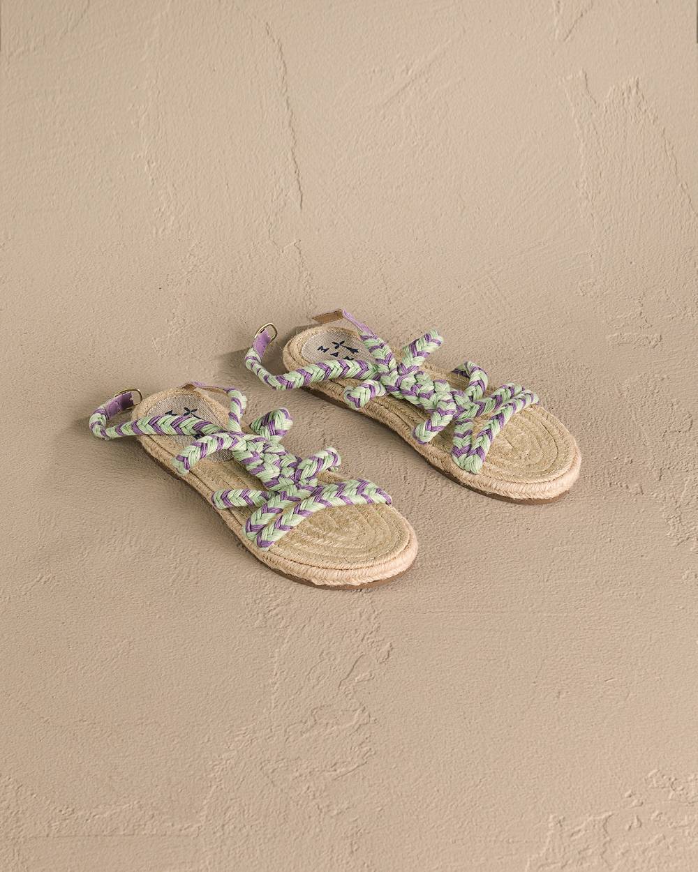 Manebí Jute Tie-Up Rope Sandals - Sage And Wisteria Lilac 2025