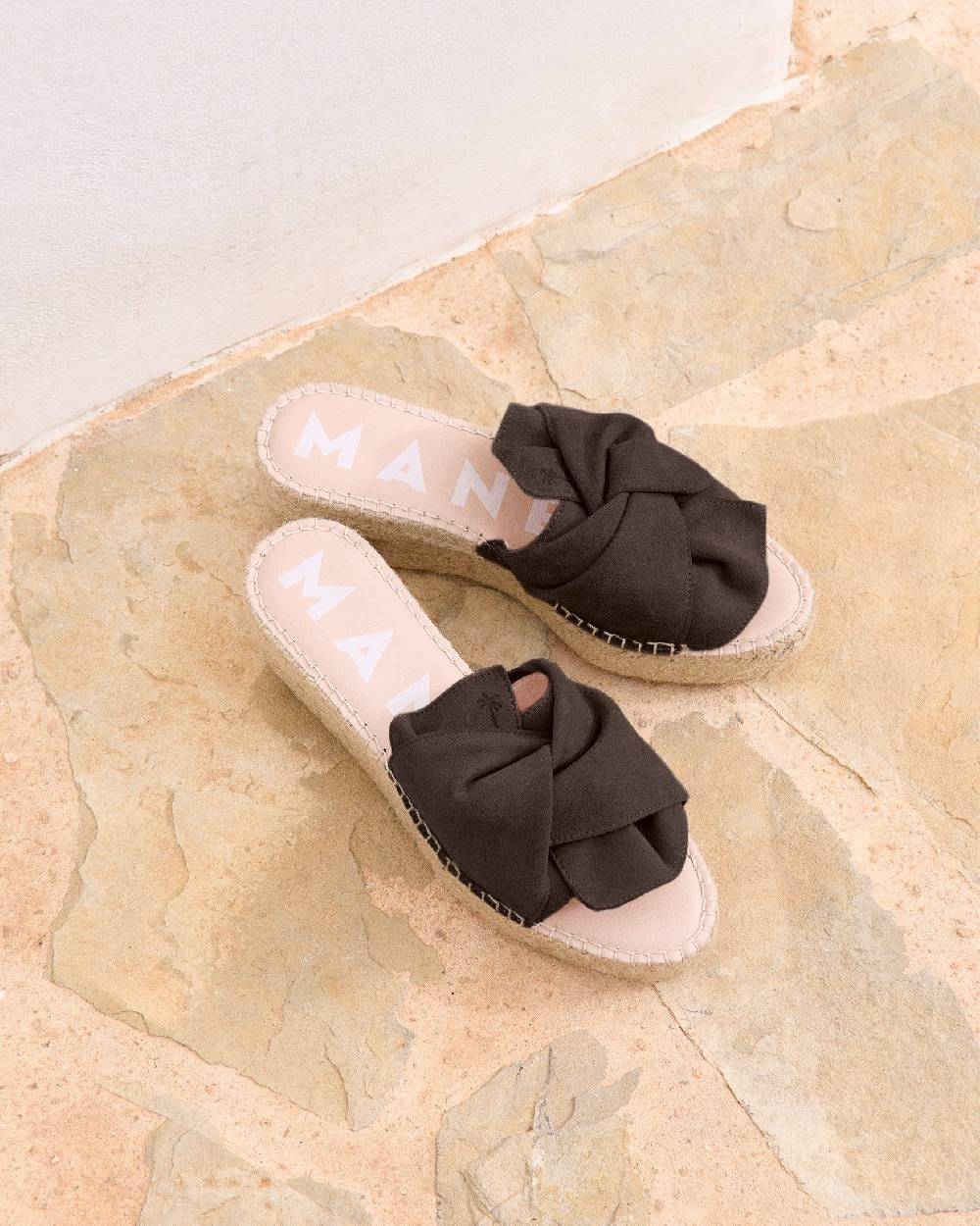 Manebí Soft Suede Platforms With Knot - Cocoa Nuovo