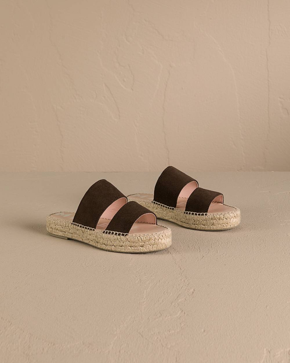 Manebí Suede Two Bands|Double Sole Sandals - Cocoa Pezzi Unici