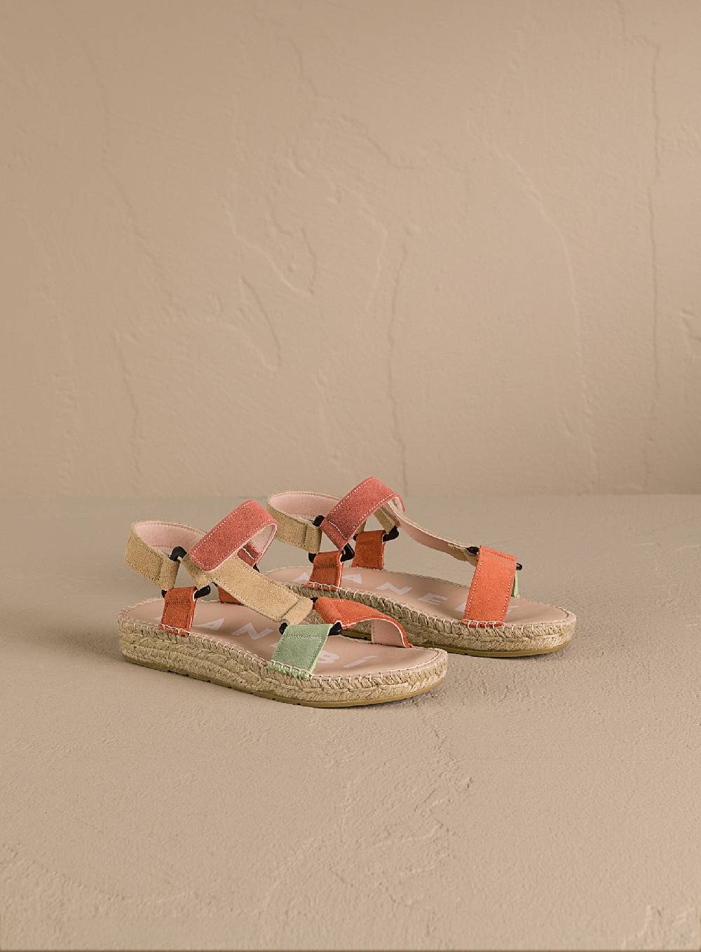 Manebí Suede Hiking Sandals - Orange Rust Champagne Beige And Terracotta Qualità Garantita