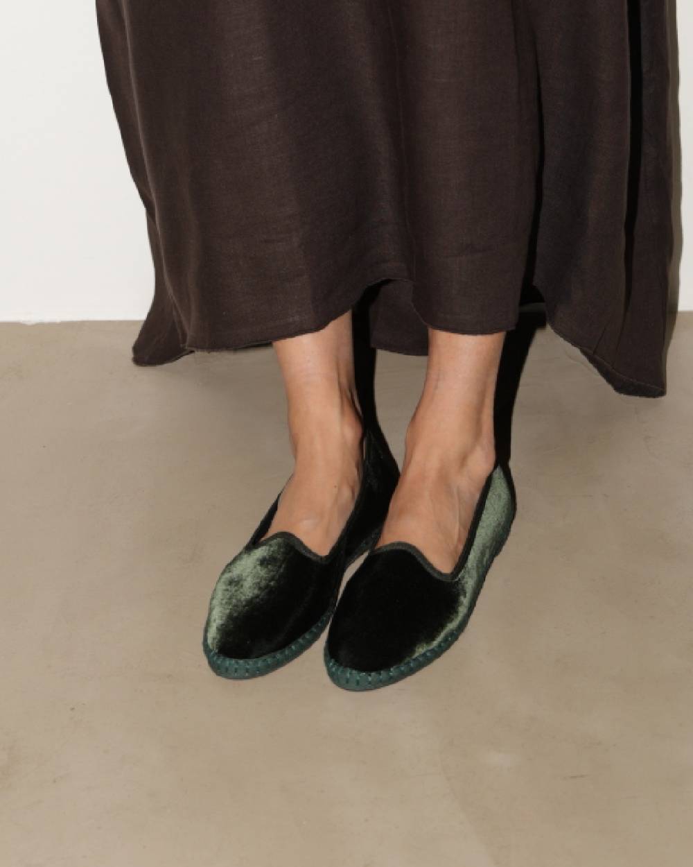Manebí Friulane Demi in Velluto di Seta - Emerald Green Sottocosto