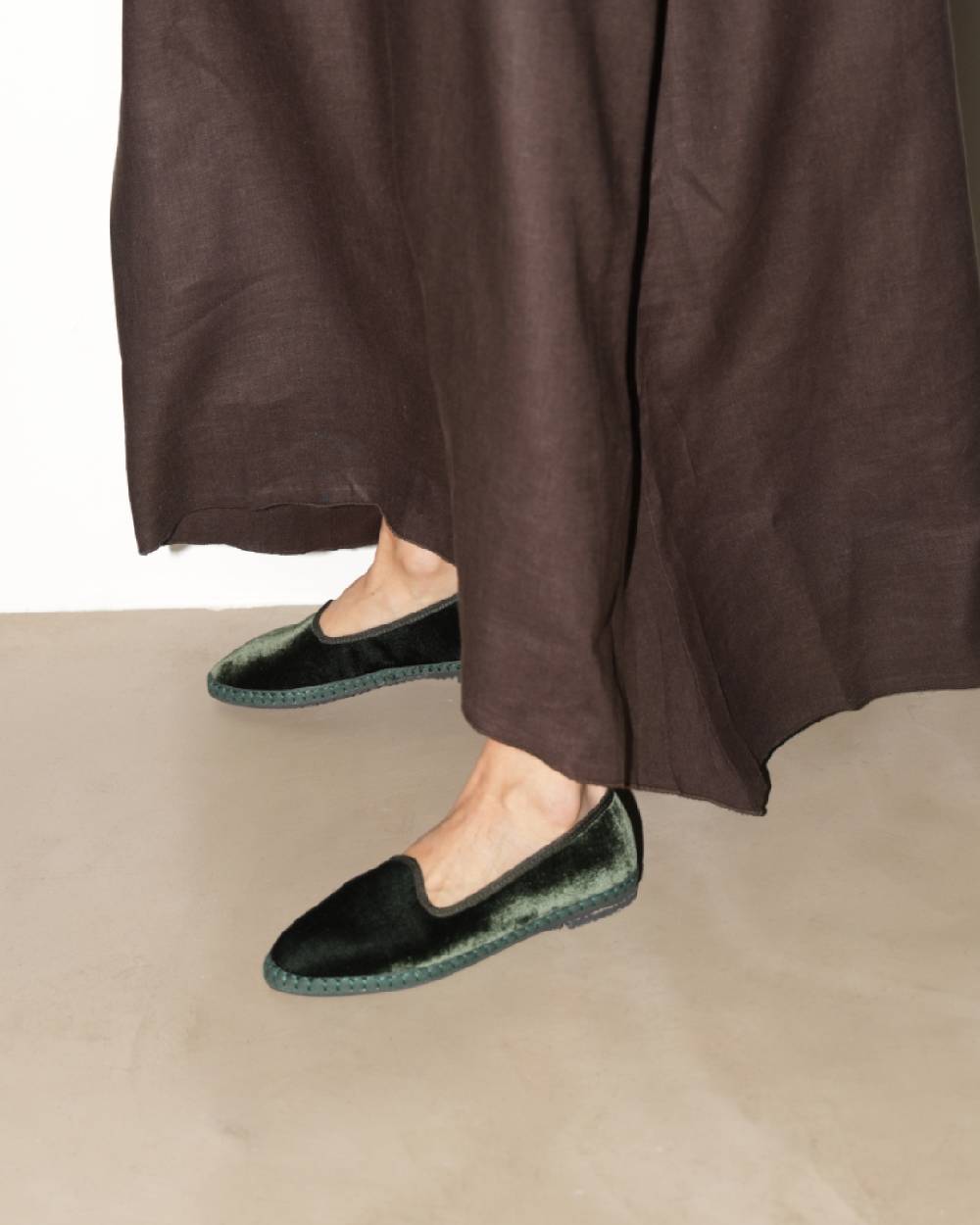 Manebí Friulane Demi in Velluto di Seta - Emerald Green Sottocosto
