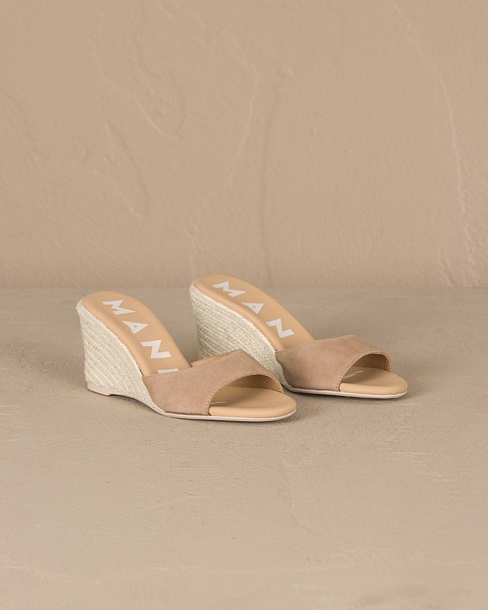 Manebí Soft Suede Mule|Wedge Espadrilles - Vintage Taupe Saldi Di Fabbrica
