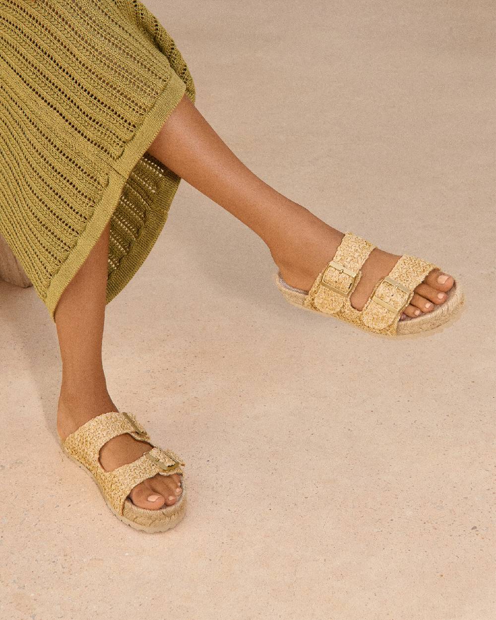 Manebí Raffia Nordic Sandals - Raffia Net Nuova
