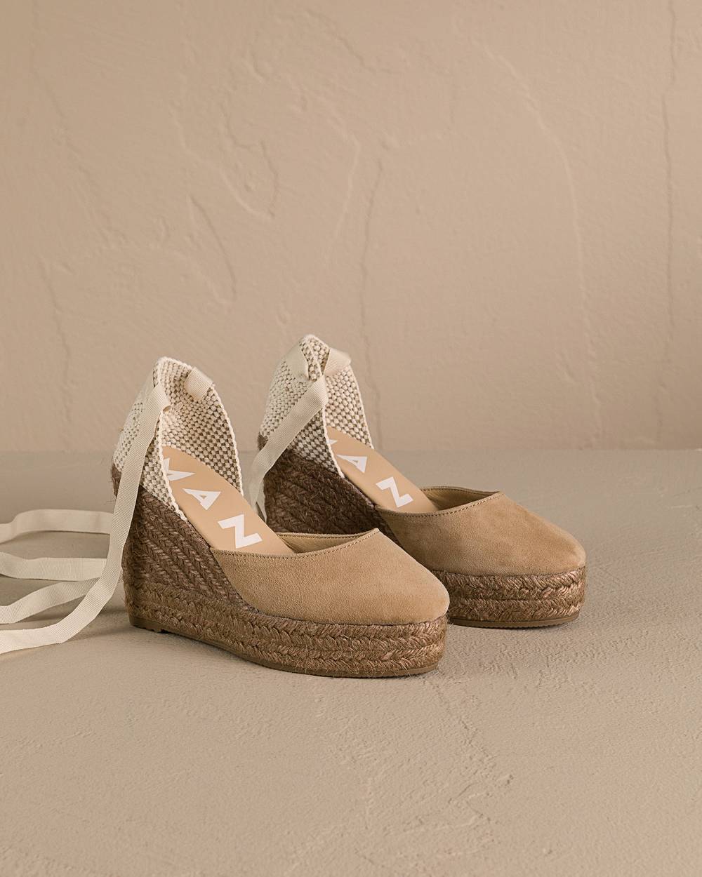 Manebí Soft Suede Wedge Espadrilles - Hamptons Vintage Taupe On Tone 2025