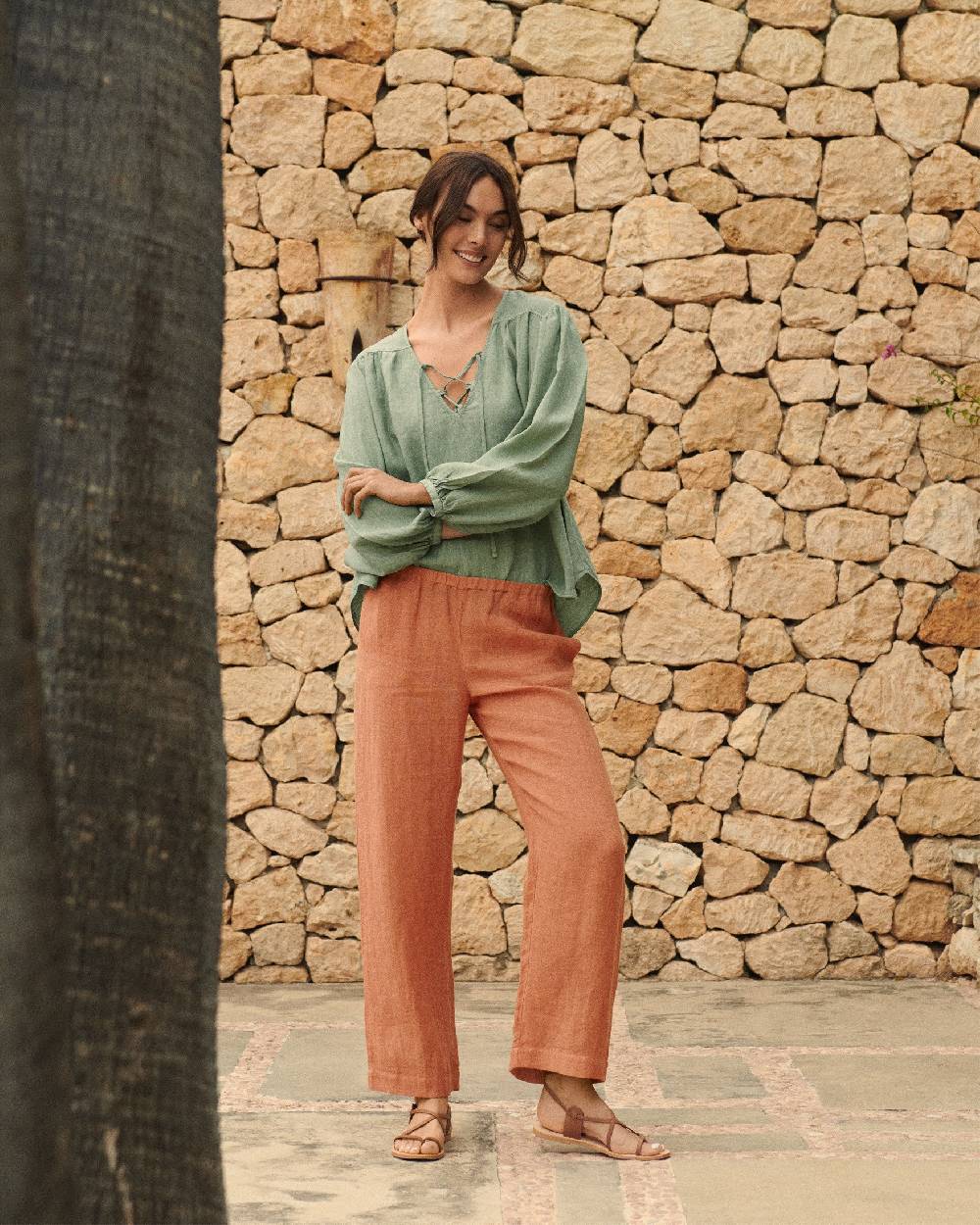 Manebí Linen Varadero Shirt - Mineral Green Promozione