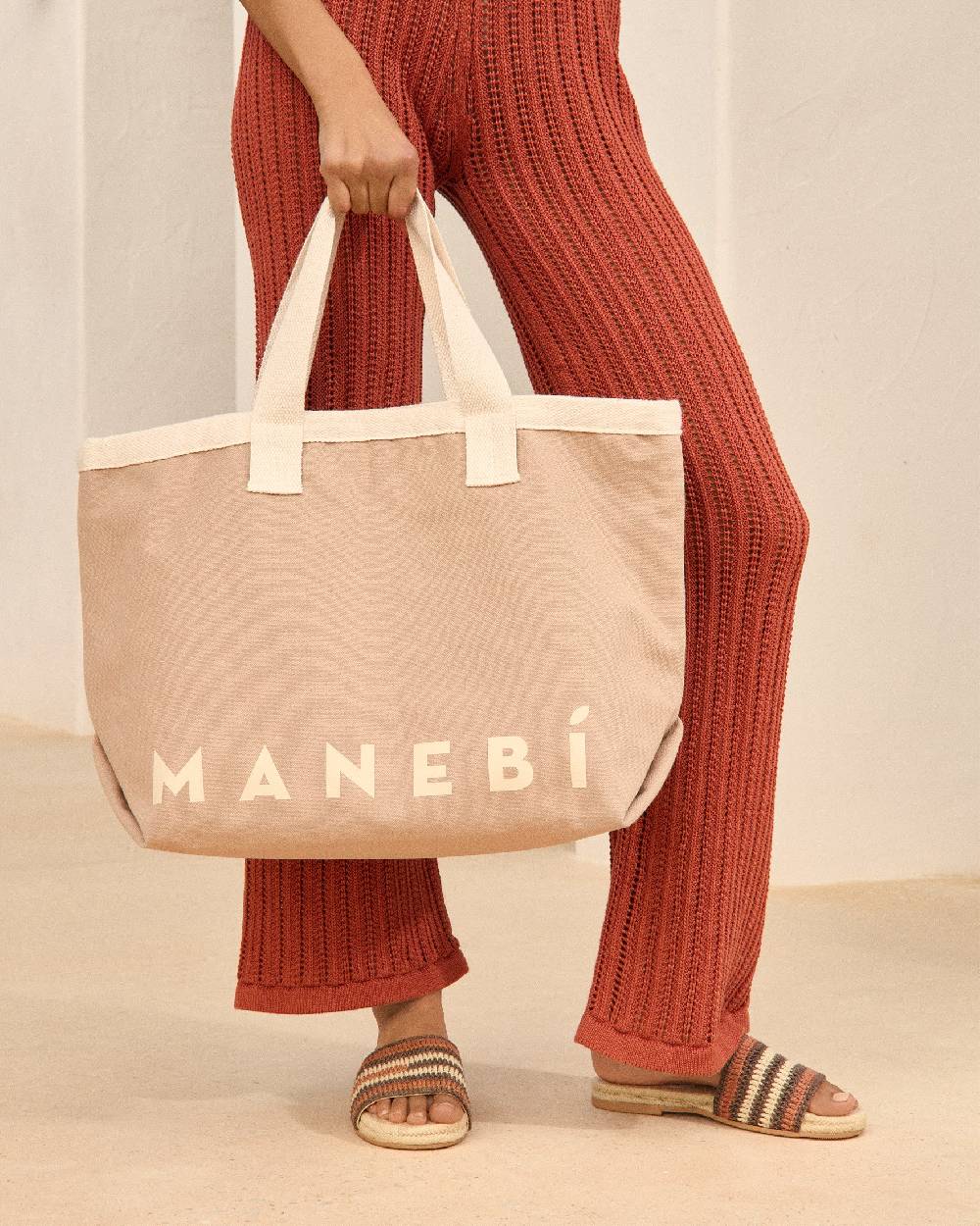 Manebí Canvas California Tote Bag - Desert With Ecru Logo Offerte