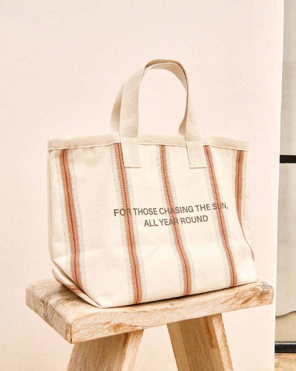 Manebí Canvas California Tote Bag - Cocoa Beige Multistripes Vendita Economica
