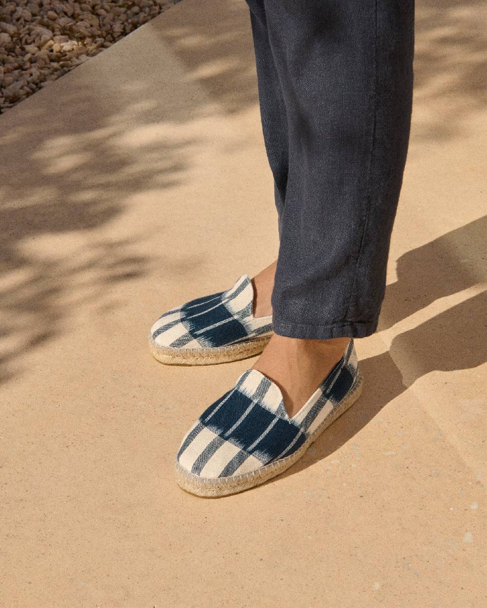 Manebí Dyed Cotton Espadrilles - Navy Blue And Indigo Pattern 2025