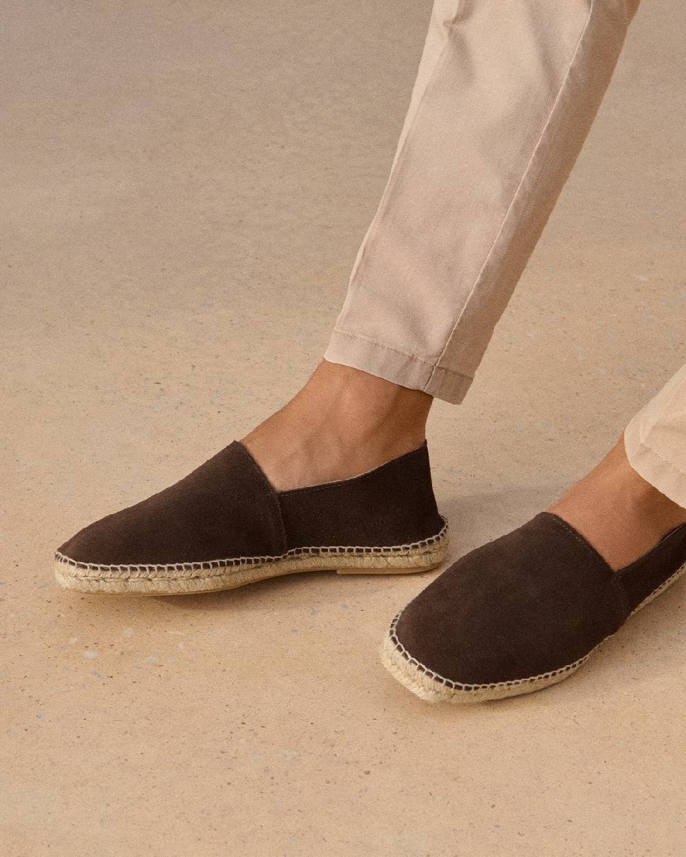 Manebí Suede Square Toe Espadrilles - Cocoa Qualità