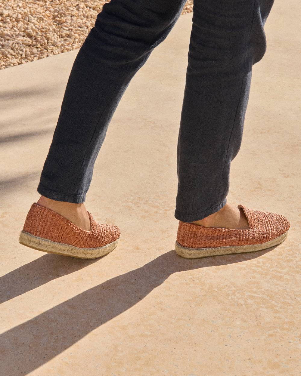 Manebí Raffia Stripes Espadrilles - Yucatán Orange Rust Soddisfazione Garantita