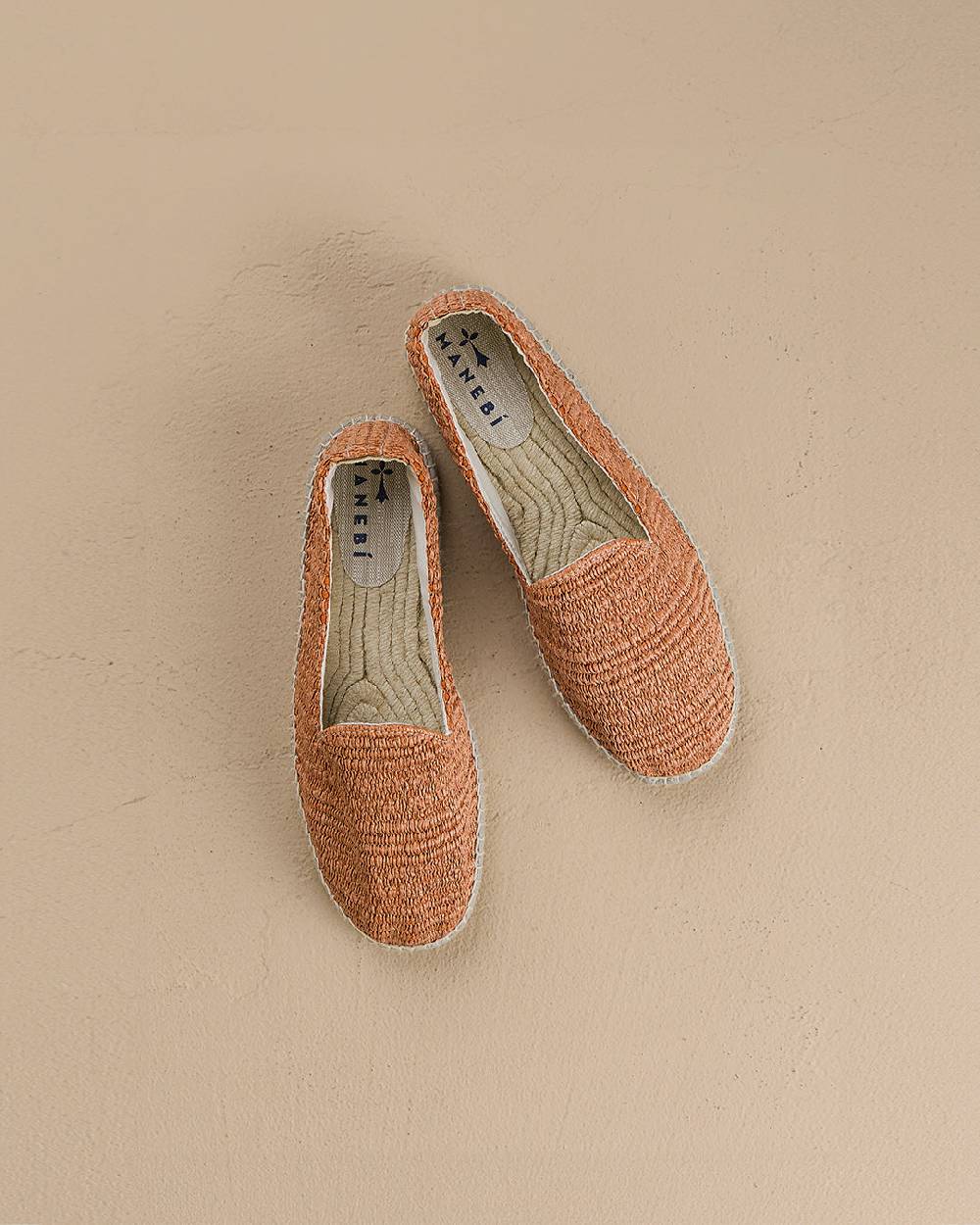 Manebí Raffia Stripes Espadrilles - Yucatán Orange Rust Soddisfazione Garantita