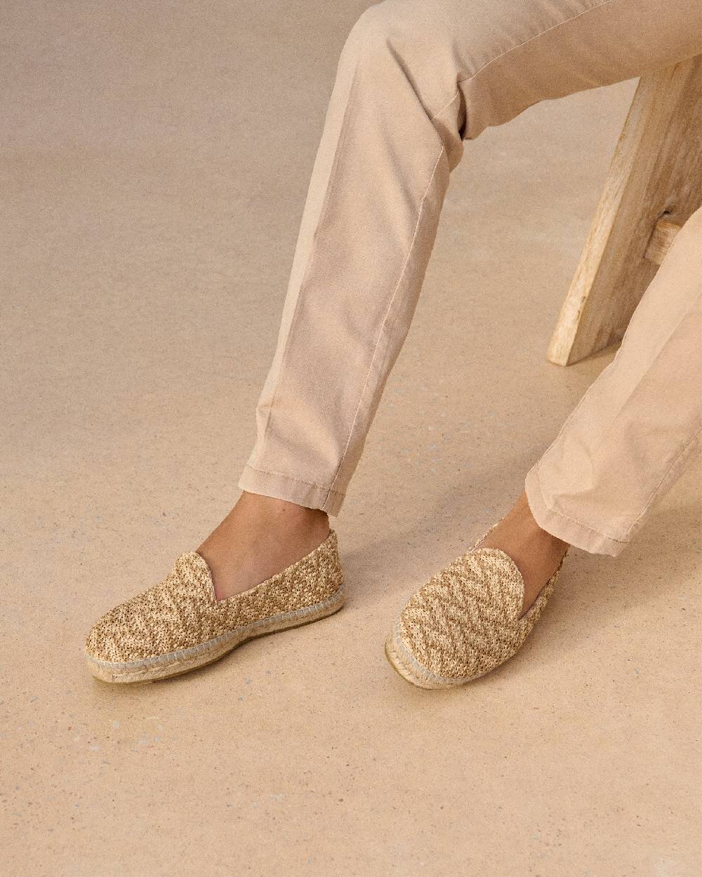 Manebí Raffia Zig Zag Espadrilles - Cream \u0026 Natural Qualità Garantita