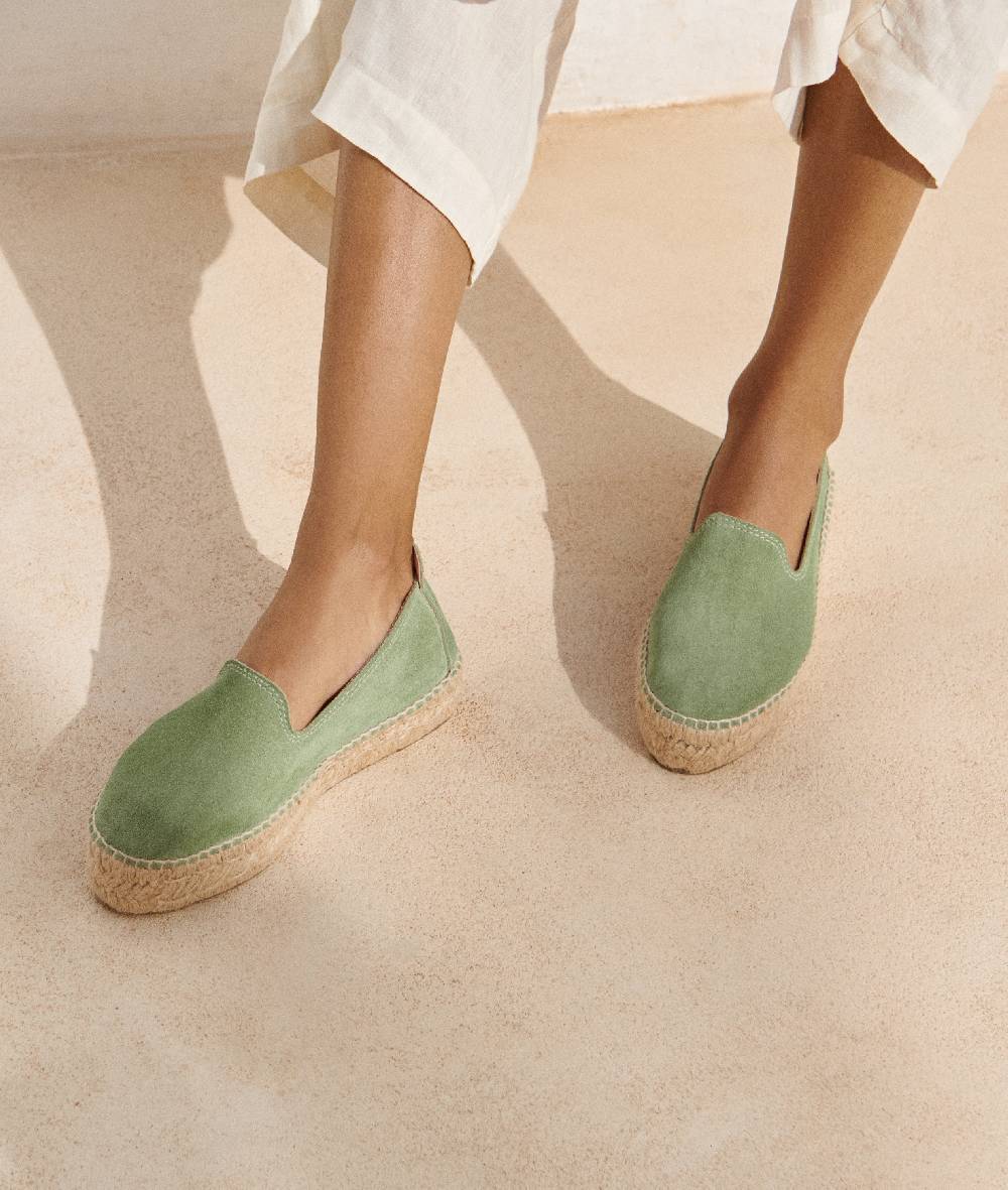 Manebí Suede Double Sole Espadrilles - Hamptons Sage Novità