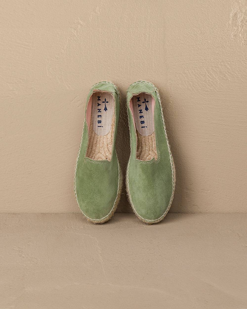 Manebí Suede Double Sole Espadrilles - Hamptons Sage Novità