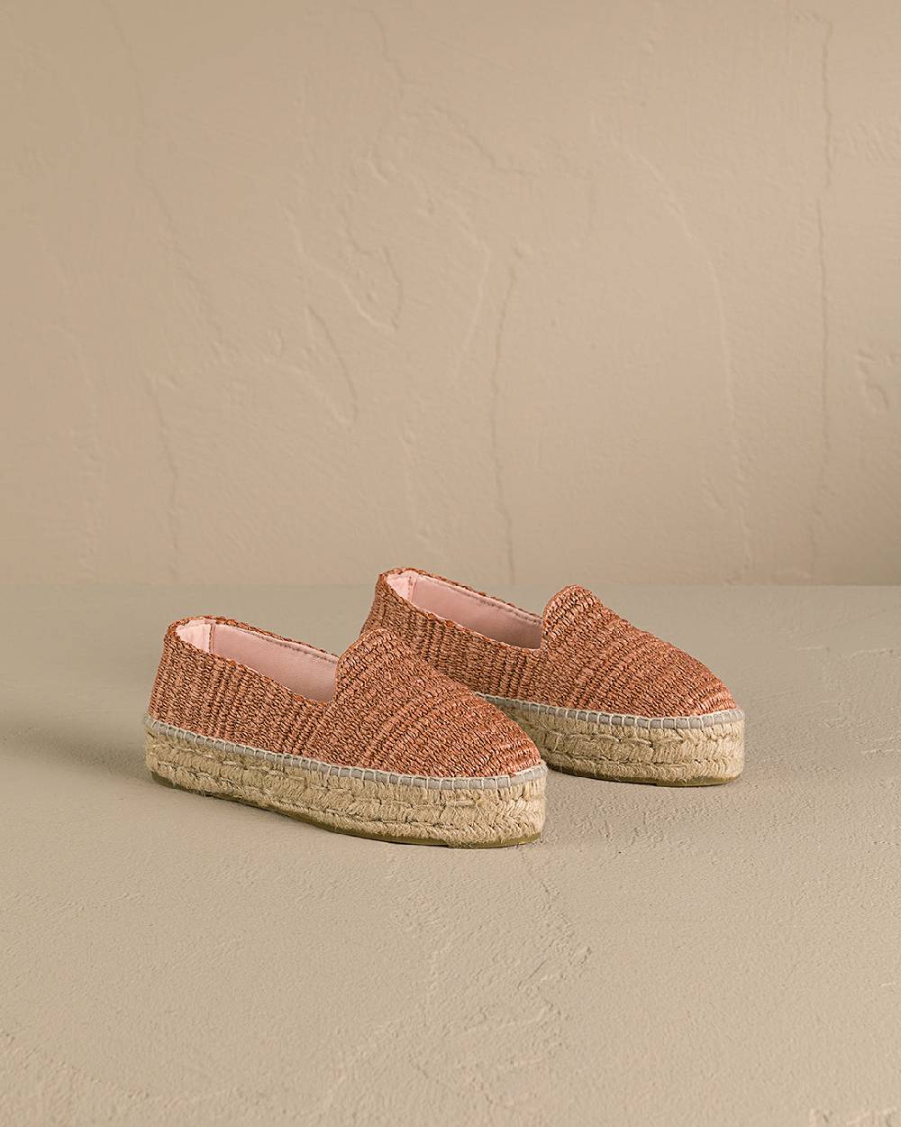 Manebí Raffia Stripes Double Sole Espadrilles - Yucatán Orange Rust Presa