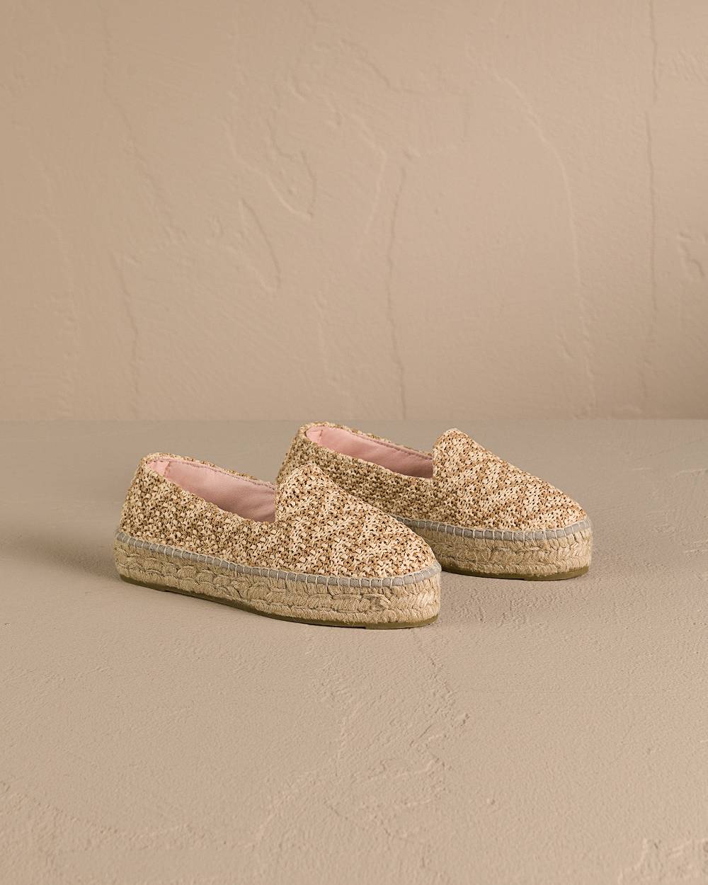 Manebí Raffia Zig-Zag Double Sole|Espadrilles - Cream \u0026 Natural Sconto