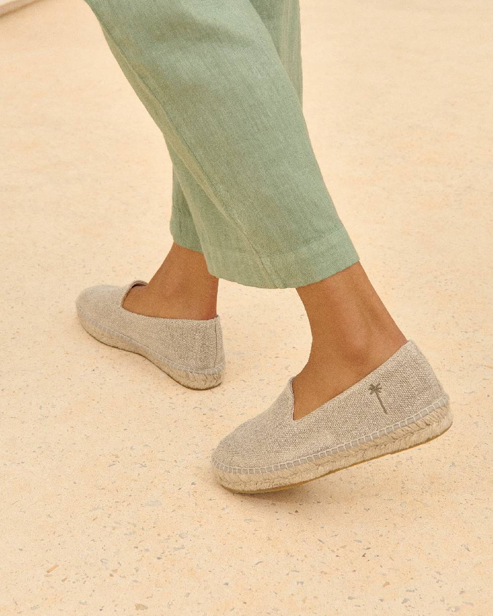 Manebí Organic Linen Flat Espadrilles - La Havana Natural Outlet