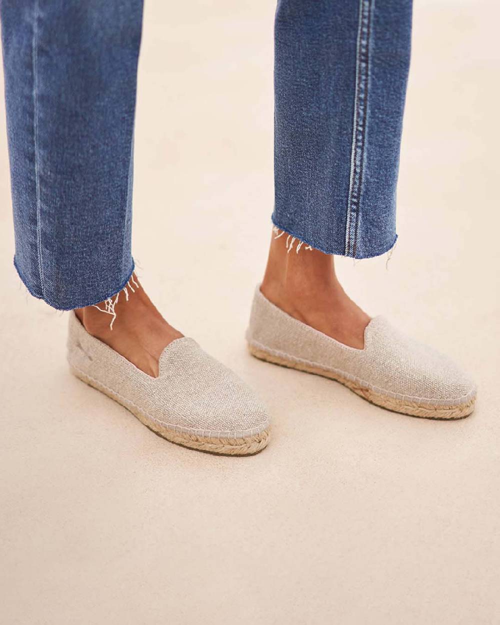 Manebí Organic Linen Flat Espadrilles - La Havana Natural Outlet