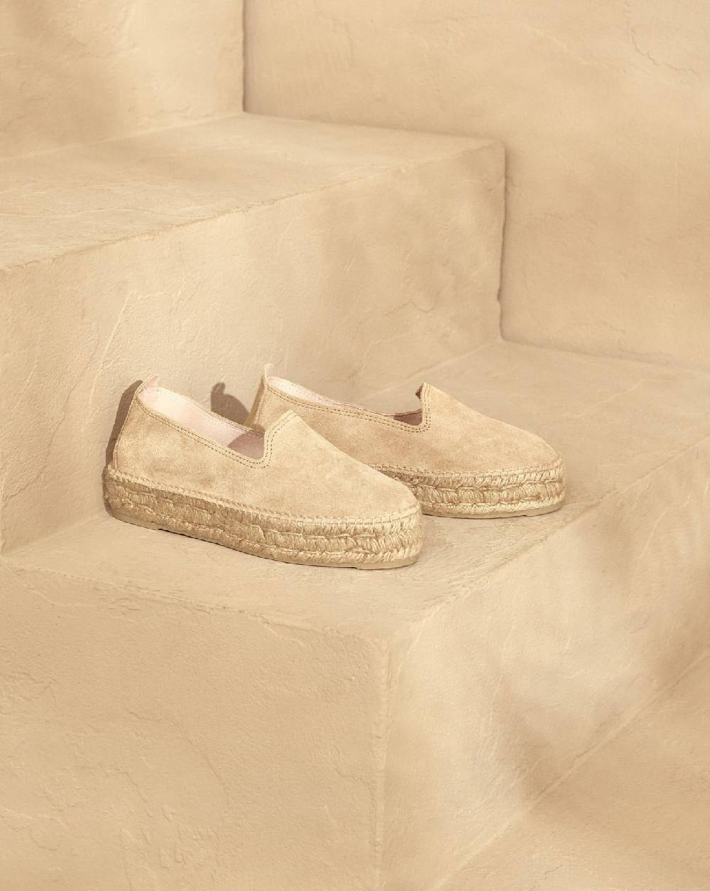 Manebí Espadrillas con Doppia Suola - Hamptons - Champagne Beige In Vendita