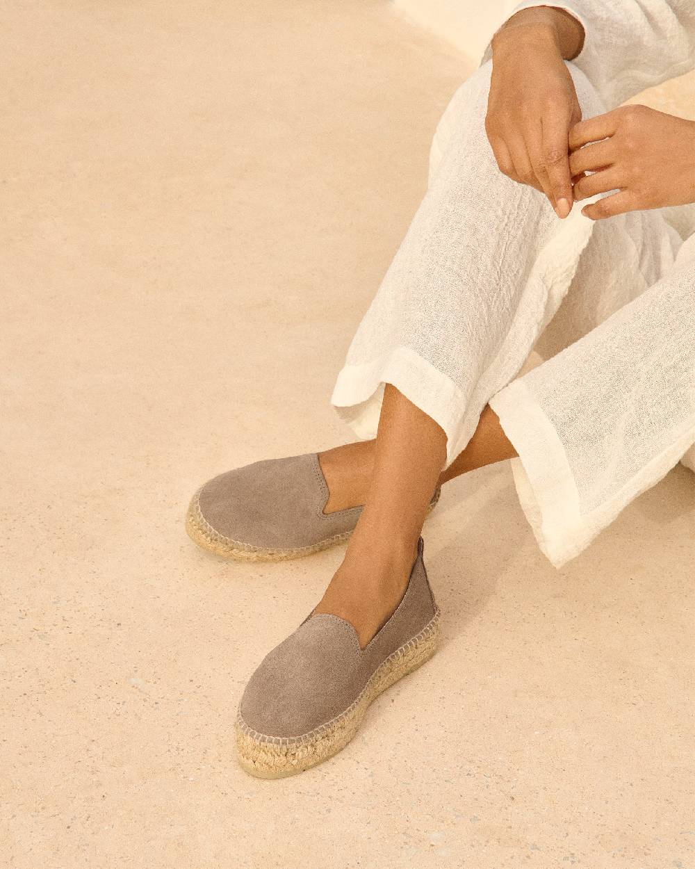 Manebí Espadrillas con doppia suola - Hamptons - Coco Brown Offerte