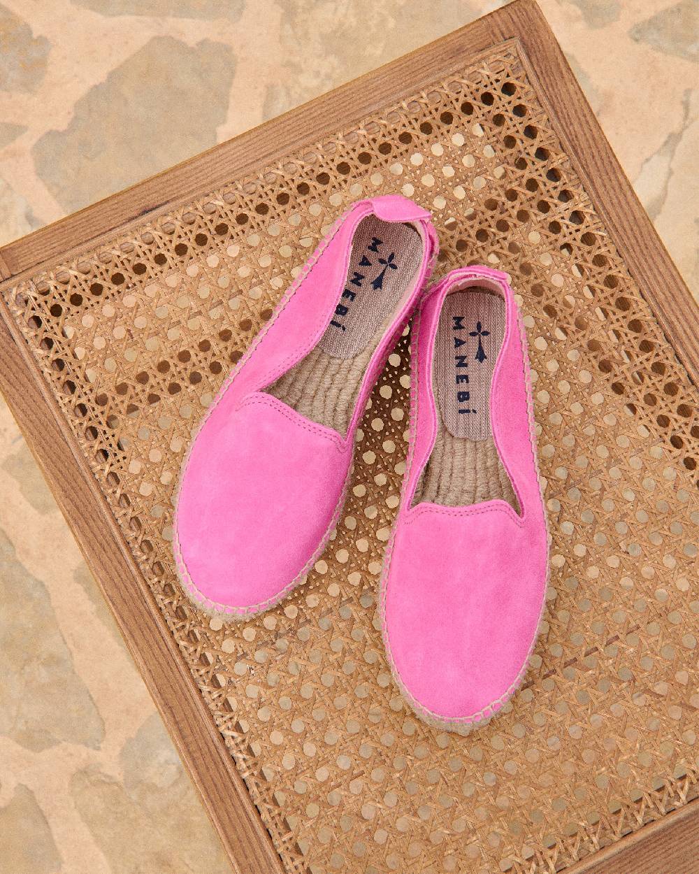 Manebí Espadrillas con doppia suola in pelle scamosciata - Hamptons - Bold Pink Vendita Calda