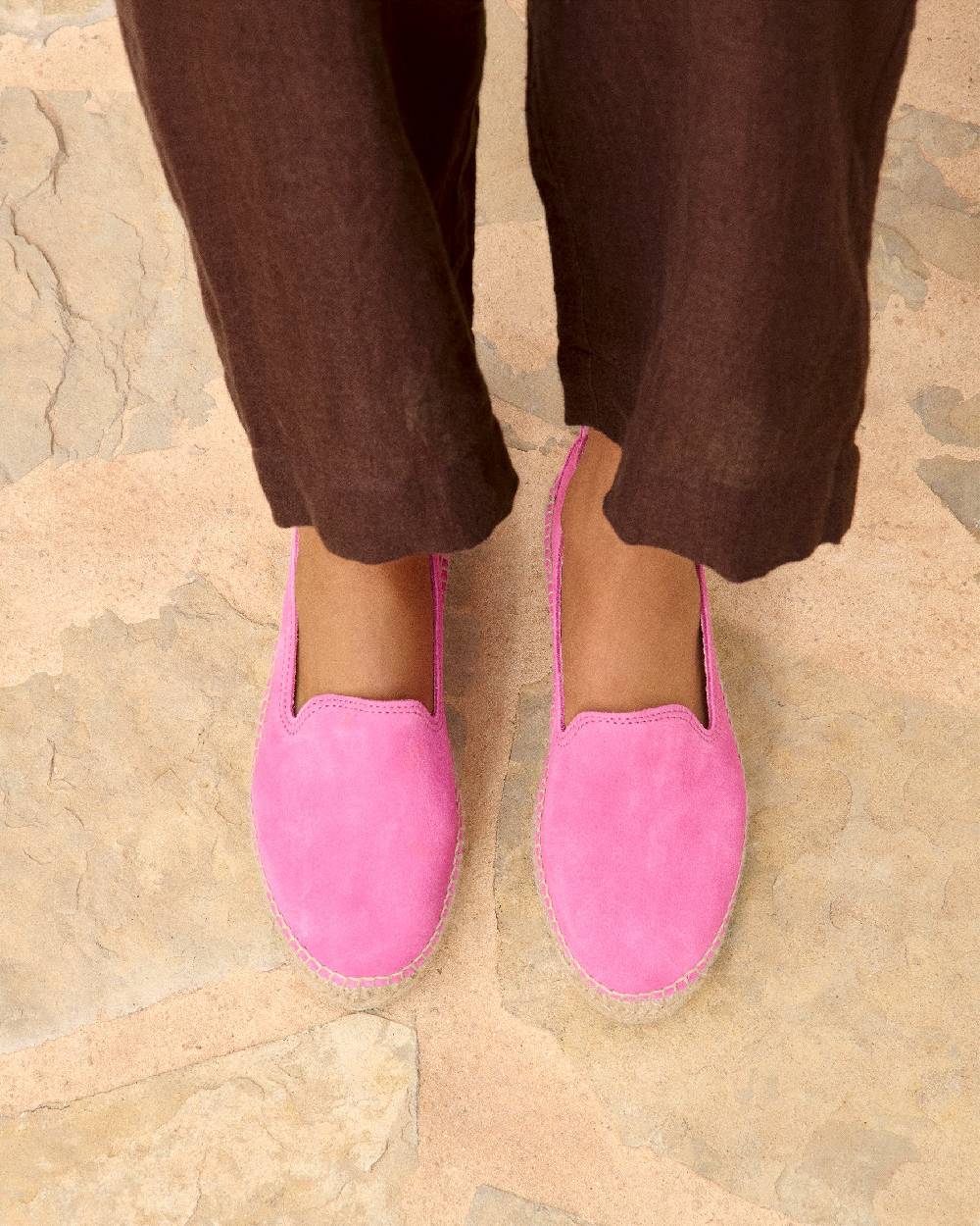 Manebí Espadrillas con doppia suola in pelle scamosciata - Hamptons - Bold Pink Vendita Calda