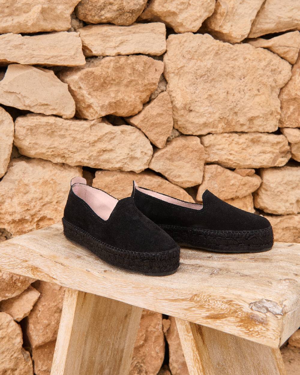 Manebí Suede Double Sole Espadrilles - Hamptons Black On Tone I Più Venduti