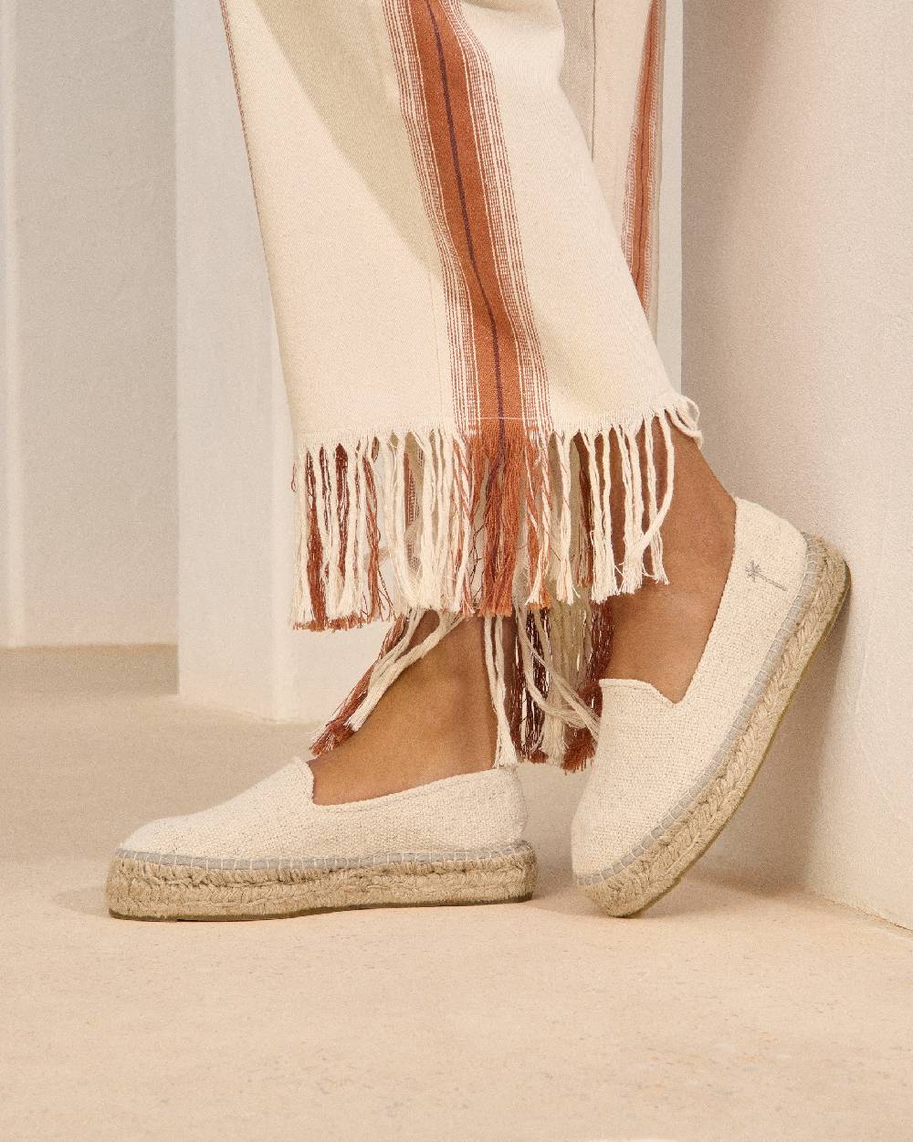 Manebí Coarse Woven Canvas|Double Sole Espadrilles - Yucatán Natural In Saldo